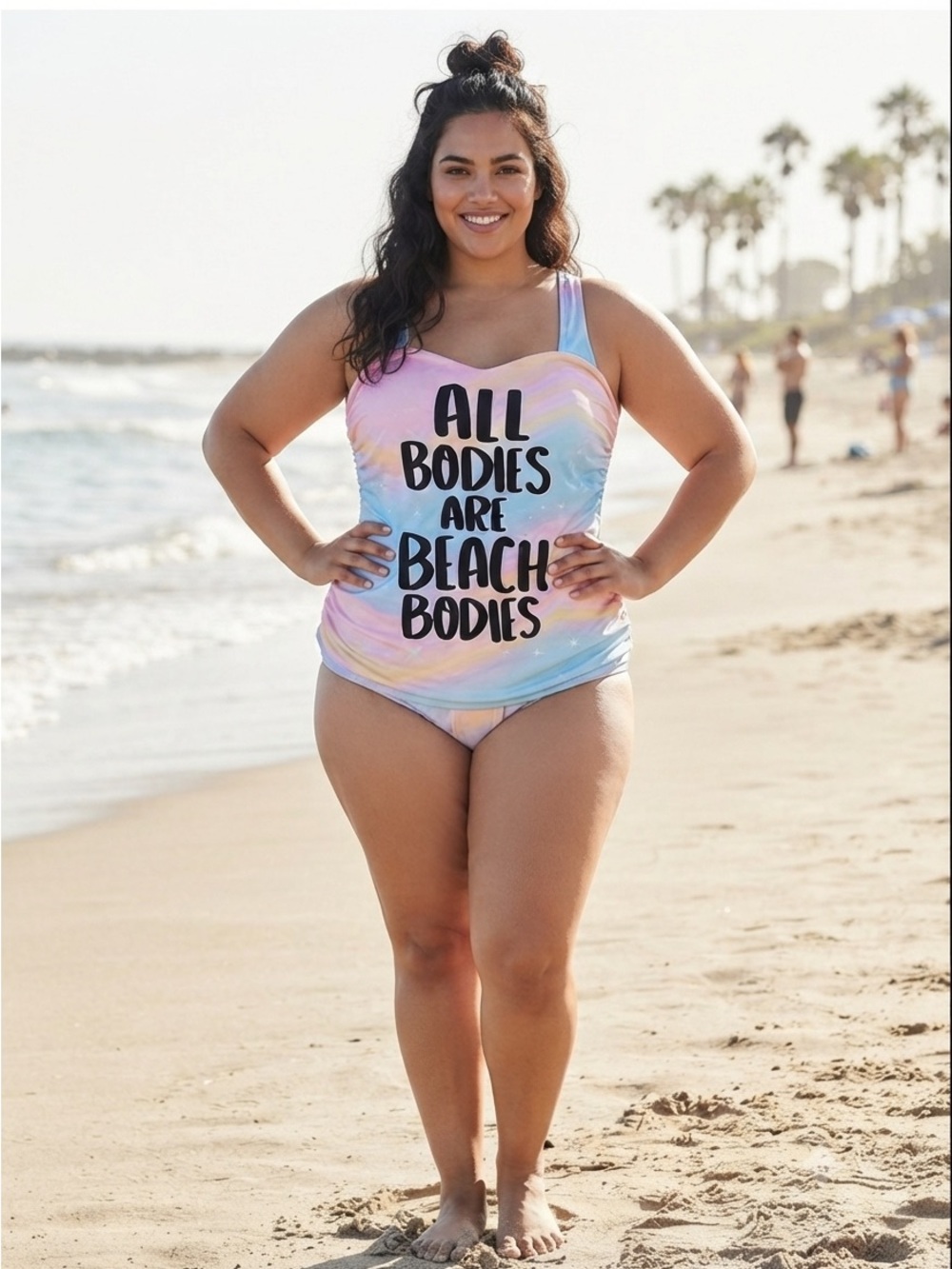 “All Bodies Are Beach Bodies” One Piece Swimsuit 3XL Tankini SUMMER SALE!!